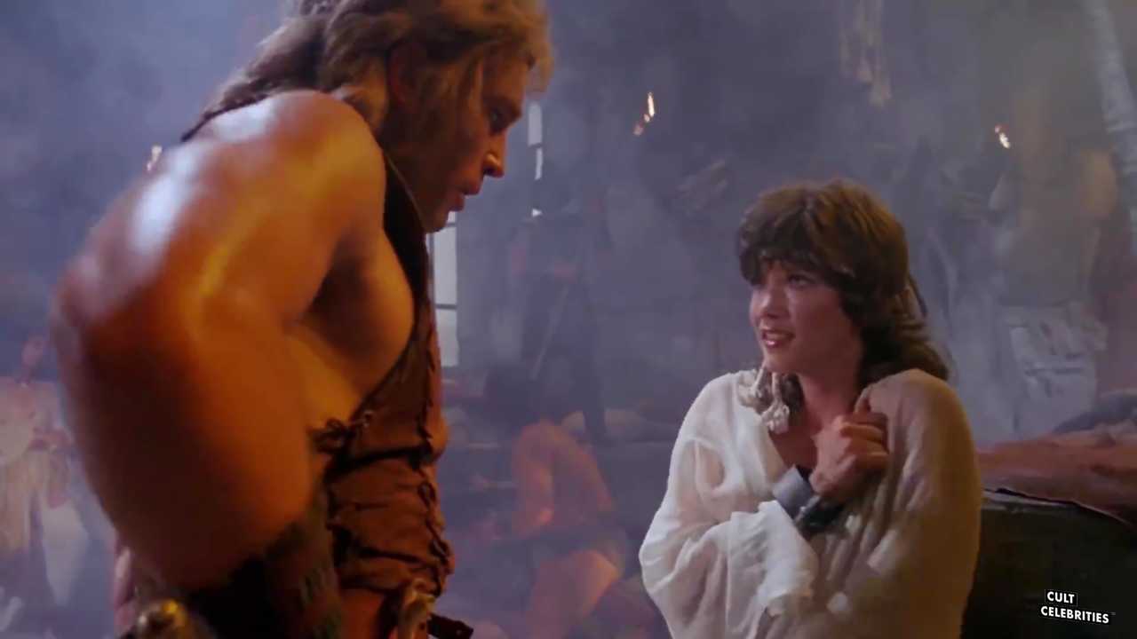 Barbi Benton and Richard Hill in Deathstalker (1983)