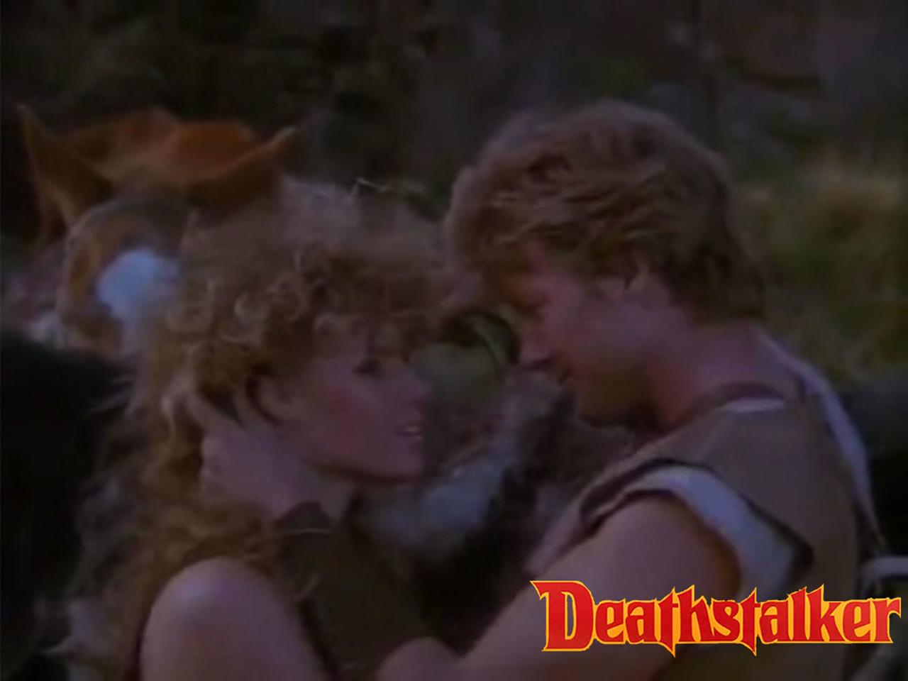 John Allen Nelson as the titular character Deathstalker and Claudia Inchaurregui as Marinda in Deathstalker III: The Warriors from Hell