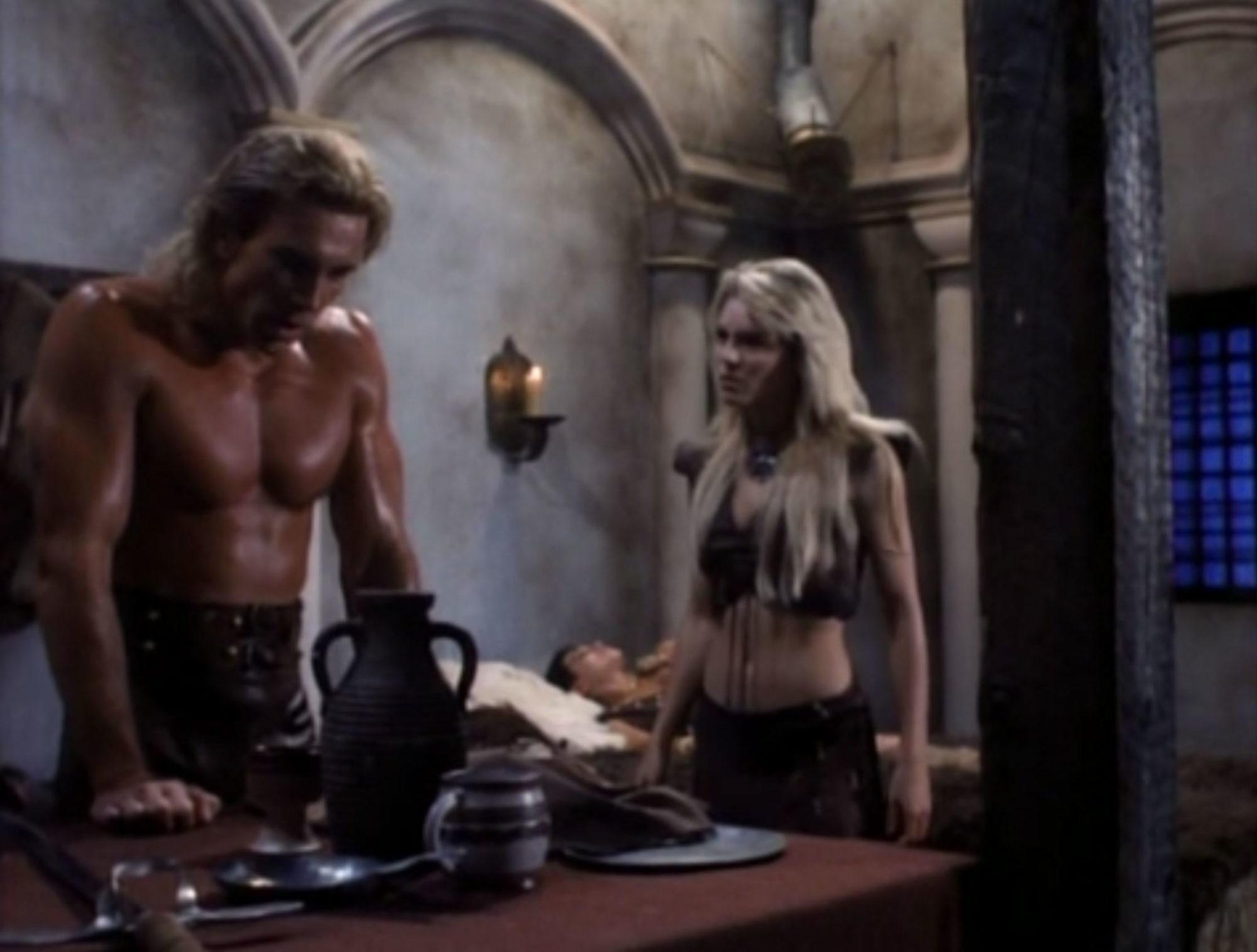 Rick Hill and Maria Ford in Deathstalker IV: Match of Titans