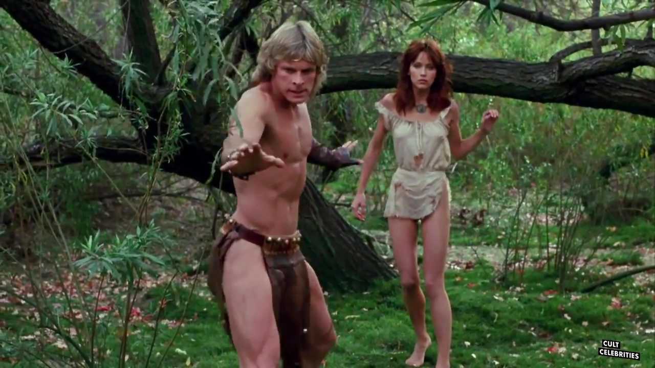 Marc Singer and Tanya Roberts in The Beastmaster (1982) .