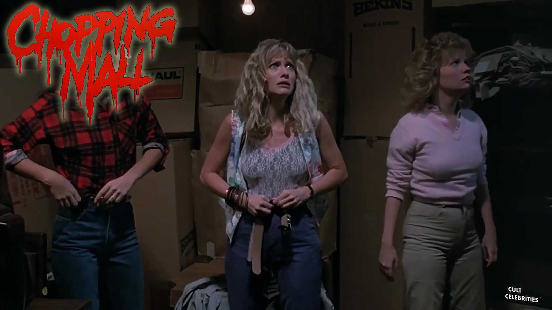 Kelli Maroney, Karrie Emerson and Barbara Crampton in Chopping Mall (1986)