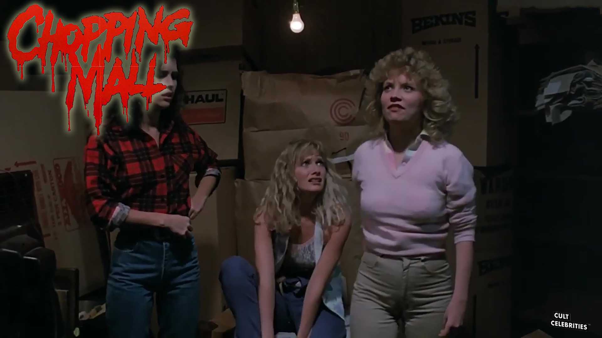 Kelli Maroney, Karrie Emerson and Barbara Crampton in Chopping Mall (1986)