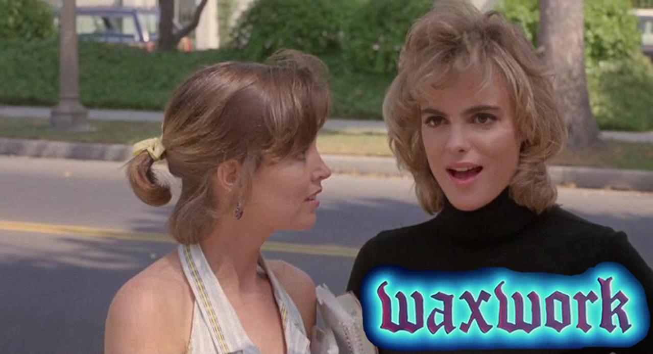 Michelle Johnson and Deborah Foreman in Waxwork (1988)