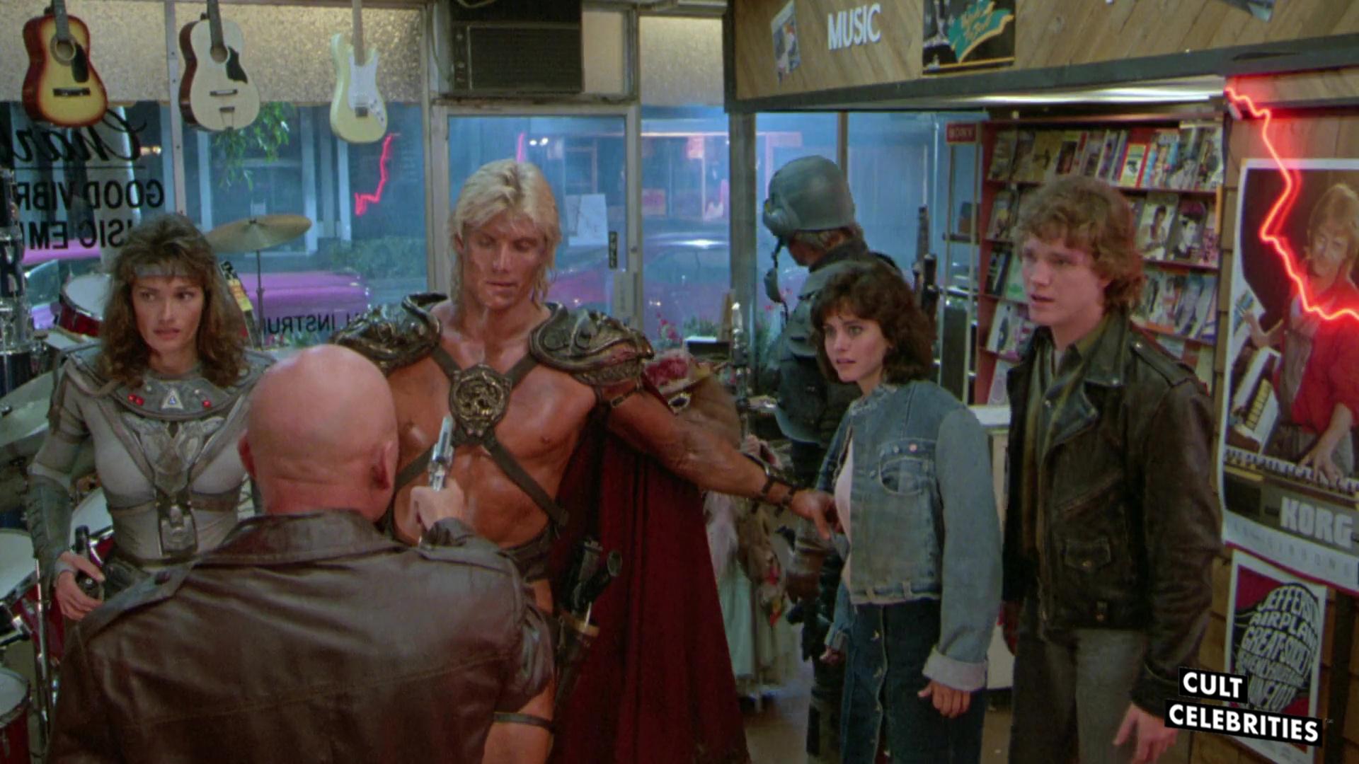 Dolph Lundgren and Courtney Cox in Masters of the Universe (1987)
