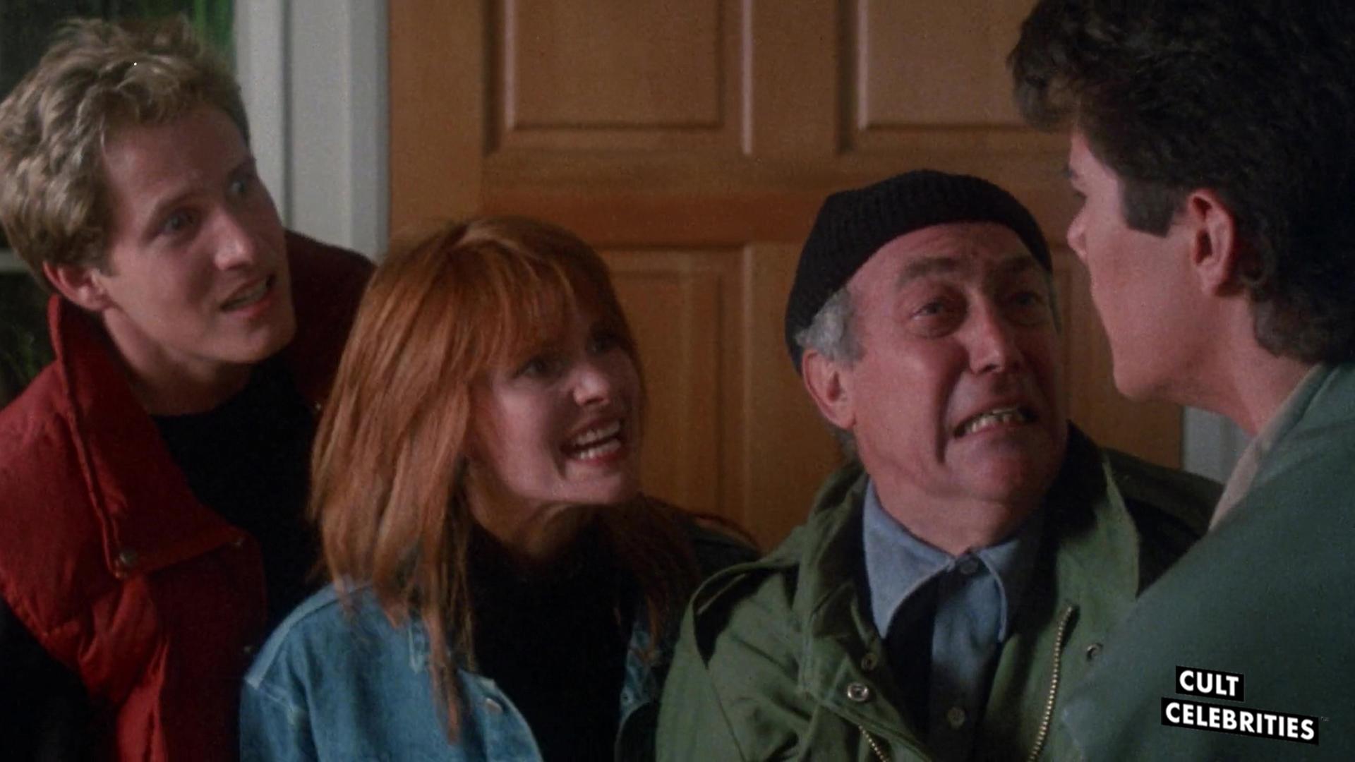 Suzanne Snyder, Dana Ashbrook, Thom Matthews and James Karen in Return of the Living Dead II (1988)