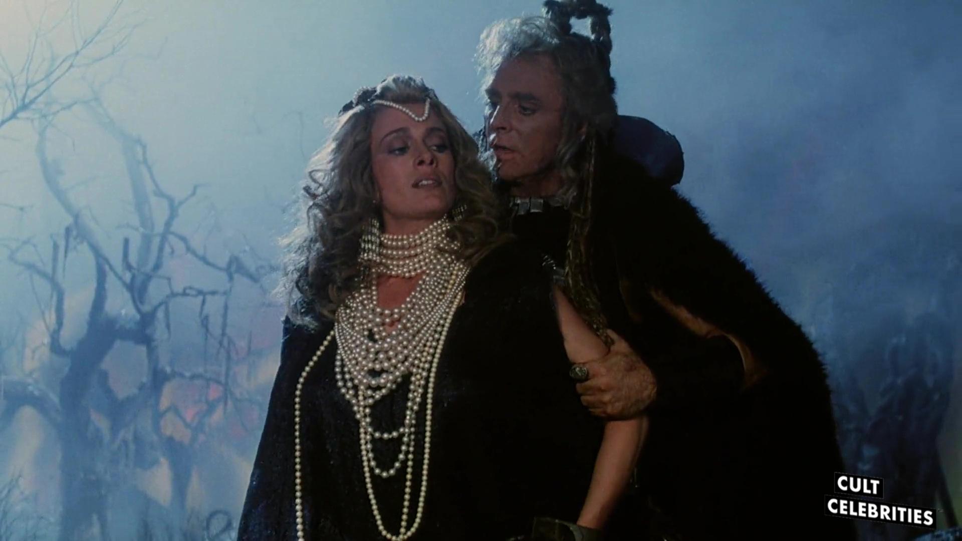 Richard Lynch and Virginia Bryant in the 1987 sword-and-sorcery film The Barbarians.