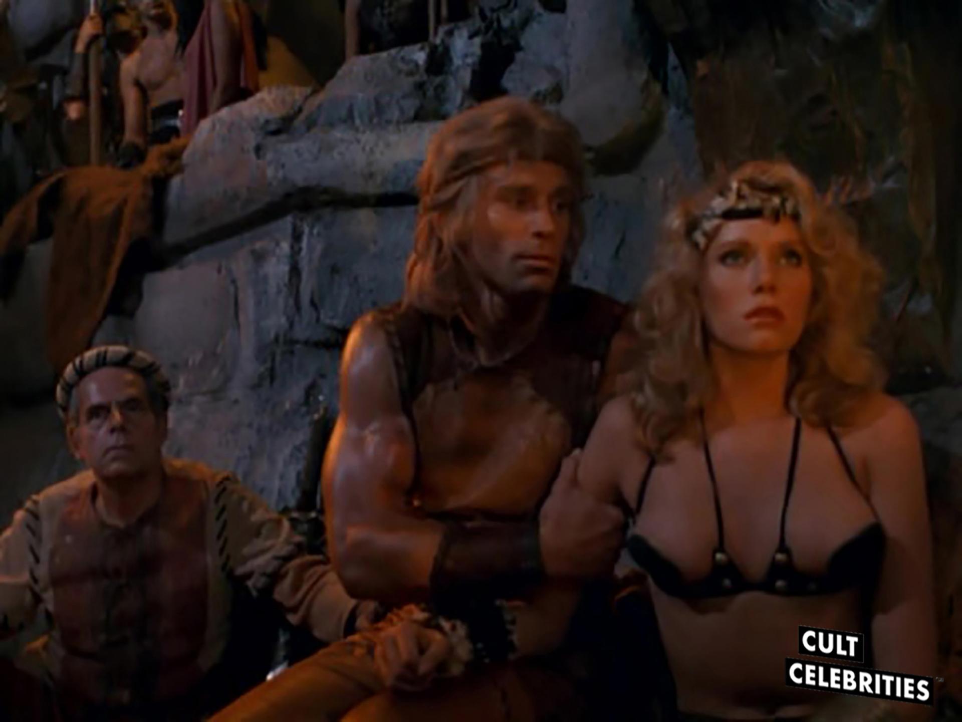 Lana Clarkson and Rick Hill in Deathstalker (1983)